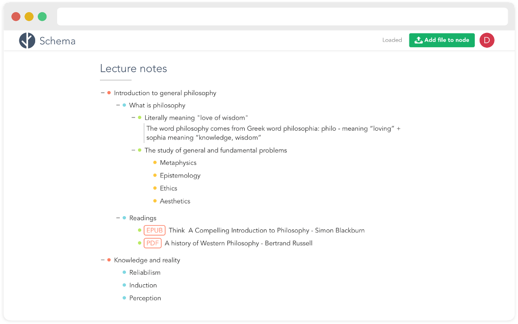 Schema browser view
